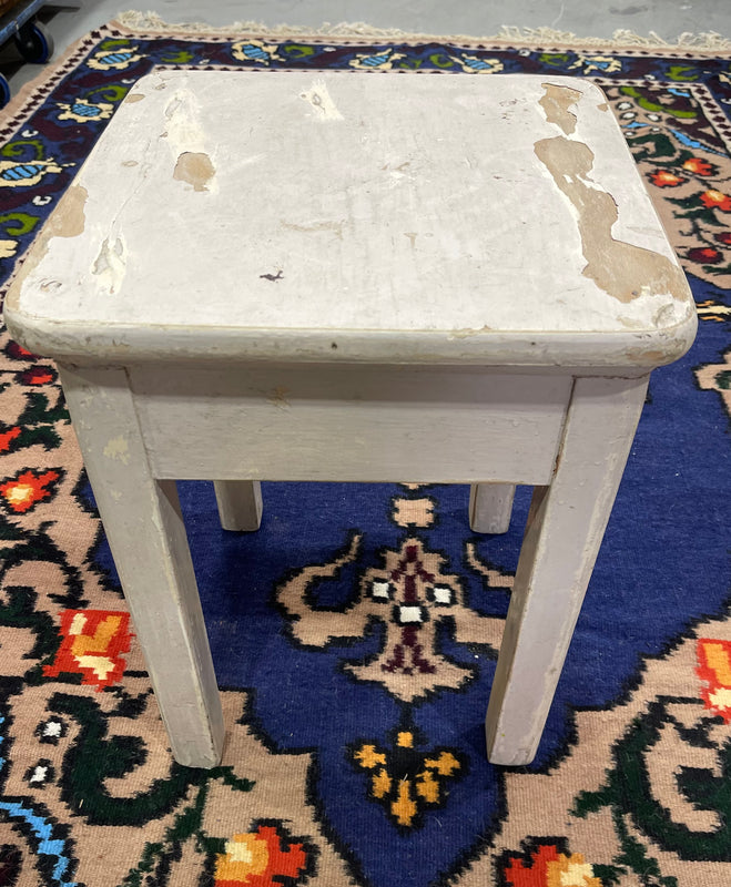 Vintage Rustic  European  Wooden Stool  #6823