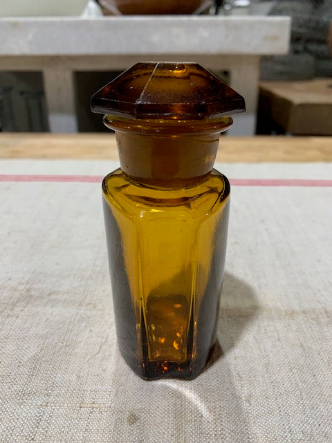 Vintage  Amber Pharmacy  Glass Bottle #5378