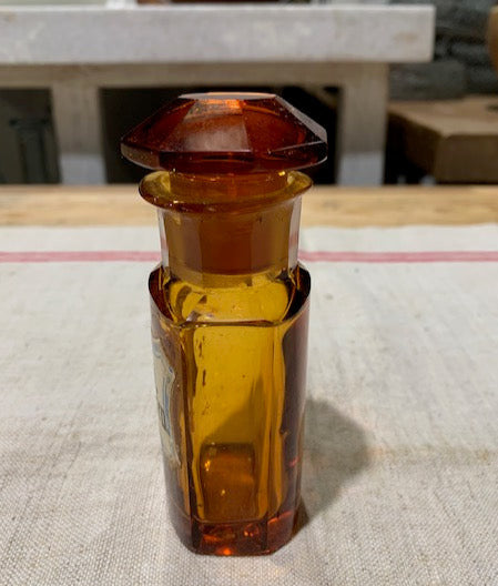 Vintage  Amber Pharmacy  Glass Bottle #5379