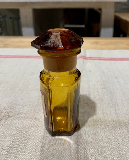Vintage  Amber Pharmacy  Glass Bottle #5382