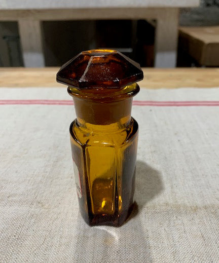 Vintage  Amber Pharmacy  Glass Bottle #5383