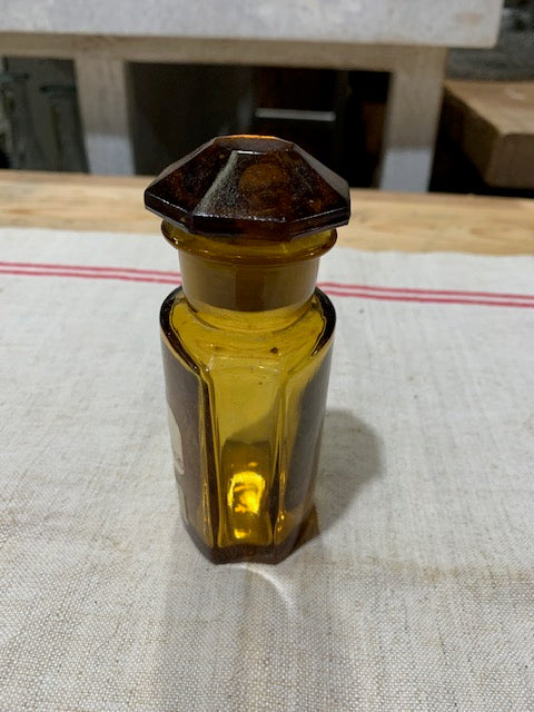 Vintage  Amber Pharmacy  Glass Bottle #5384