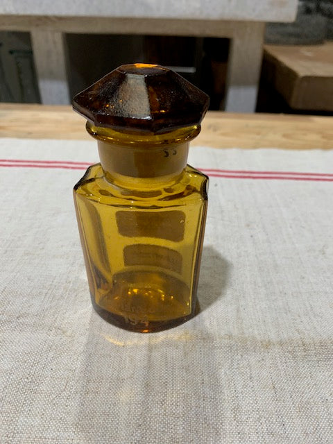 Vintage  Amber Pharmacy  Glass Bottle #5384