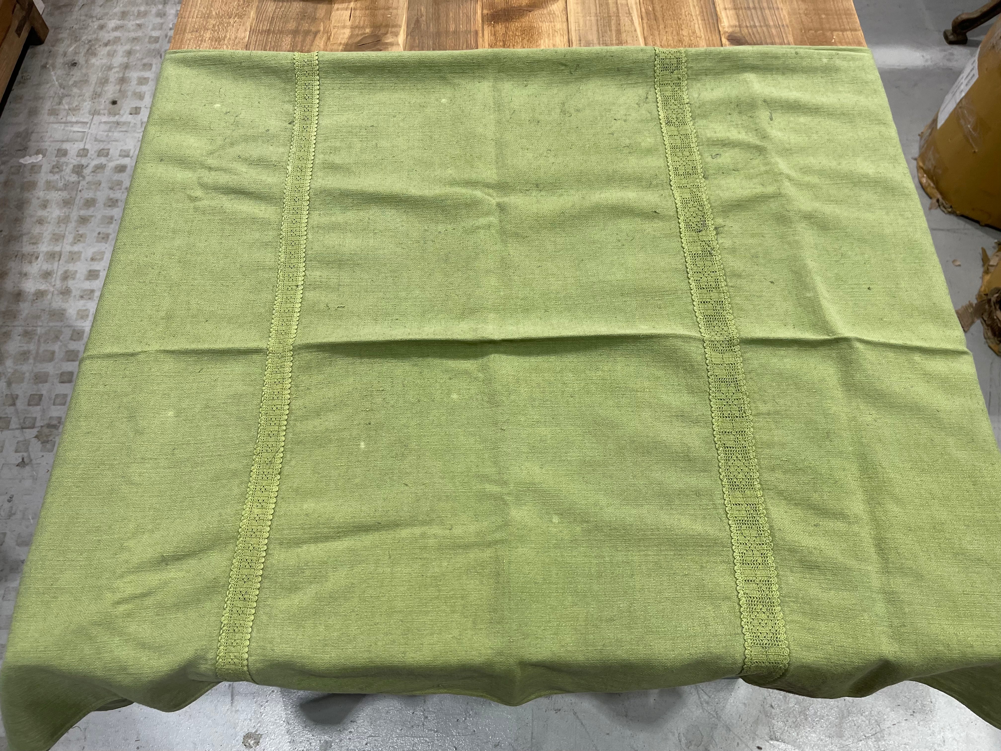 Green Dyed 1940s  Linen/Hemp Sheet    #6828 (Read information about this item)