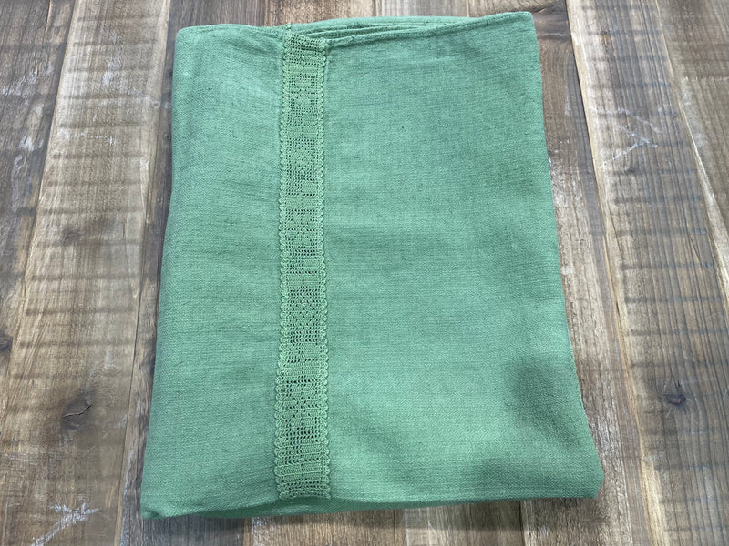 Green Dyed 1940s  Linen/Hemp Sheet    #6828 (Read information about this item)