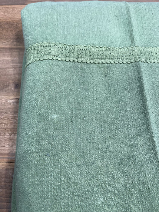 Green Dyed 1940s  Linen/Hemp Sheet    #6828 (Read information about this item)