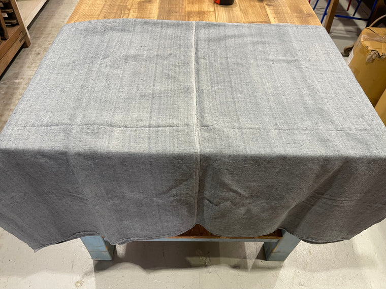 Steele Blue Dyed 1940s  Linen/Hemp Sheet    #6829 (Read Information About This Item)