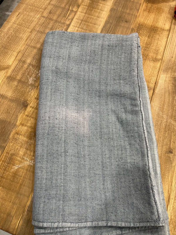 Steele Blue Dyed 1940s  Linen/Hemp Sheet    #6829 (Read Information About This Item)