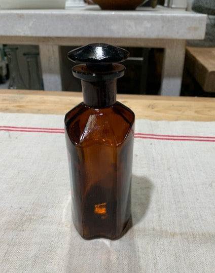 Vintage  Amber Pharmacy  Glass Bottle #5388