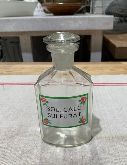 Vintage  Clear Pharmacy  Glass Bottle #5389
