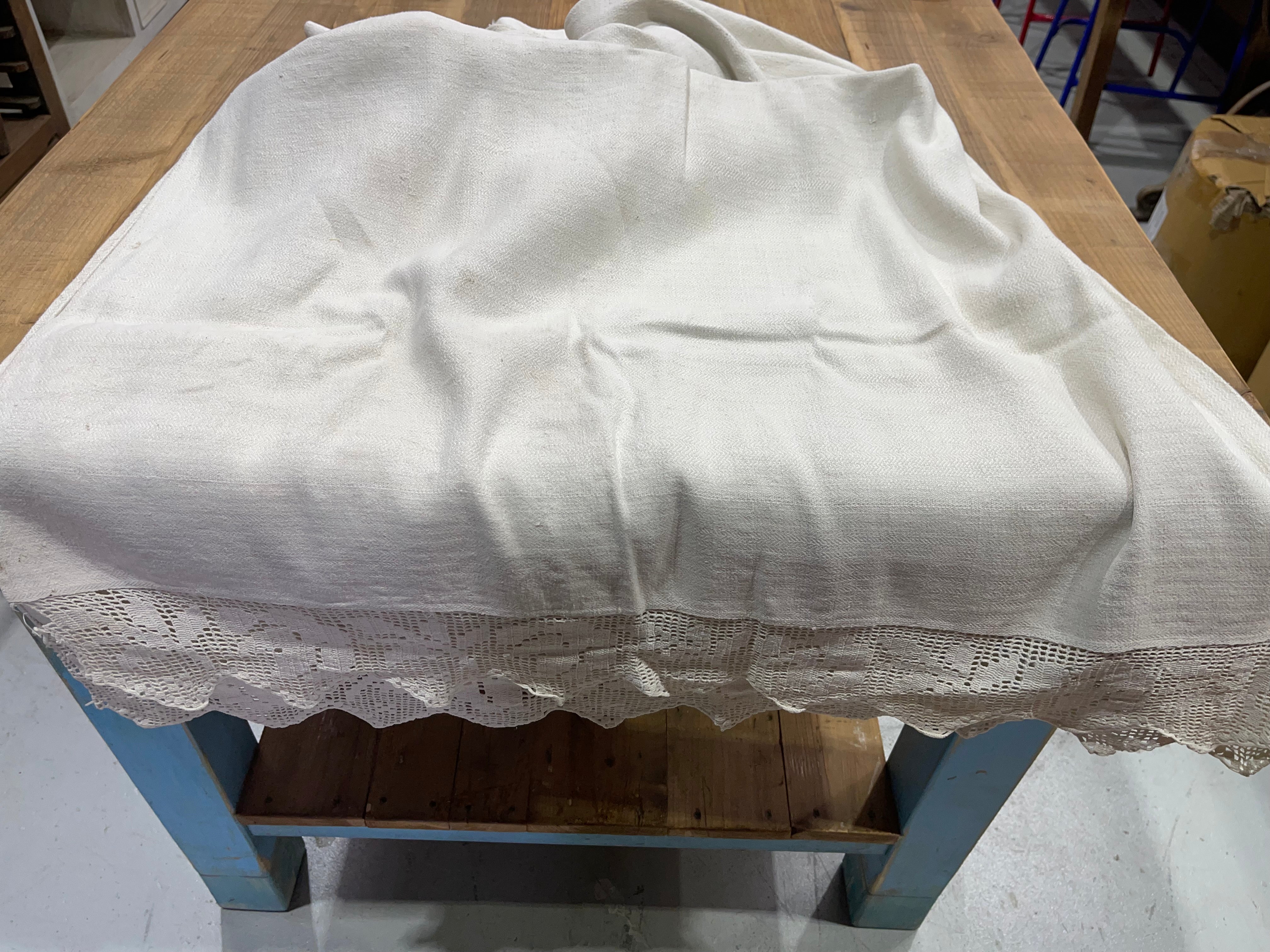 1940s  Linen/Hemp Sheet    #6833  (Read Information About This Item)