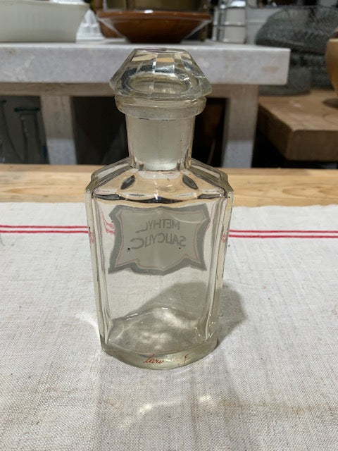 Vintage  Clear Pharmacy  Glass Bottle #5390