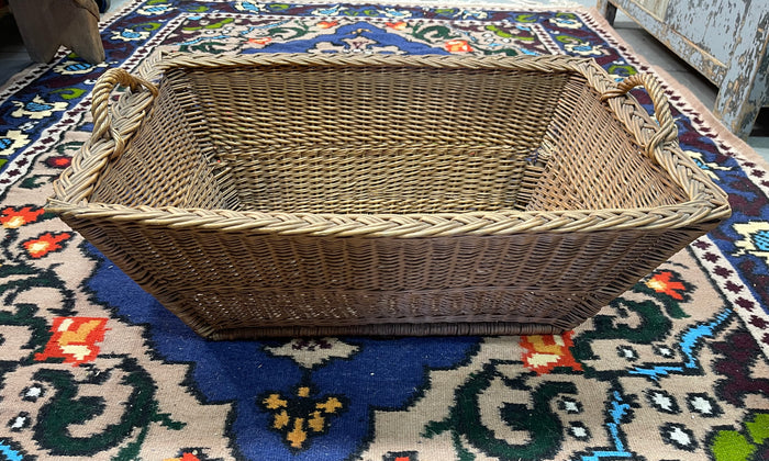 Vintage  Belgian Wicker Bakers Basket  #6839