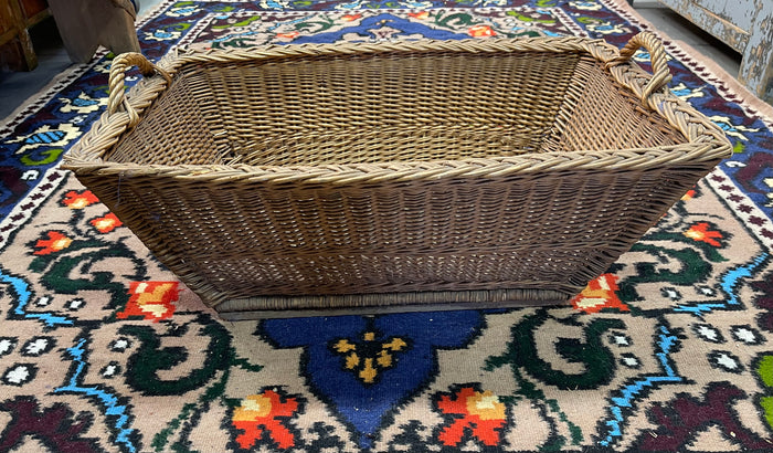 Vintage  Belgian Wicker Bakers Basket  #6839