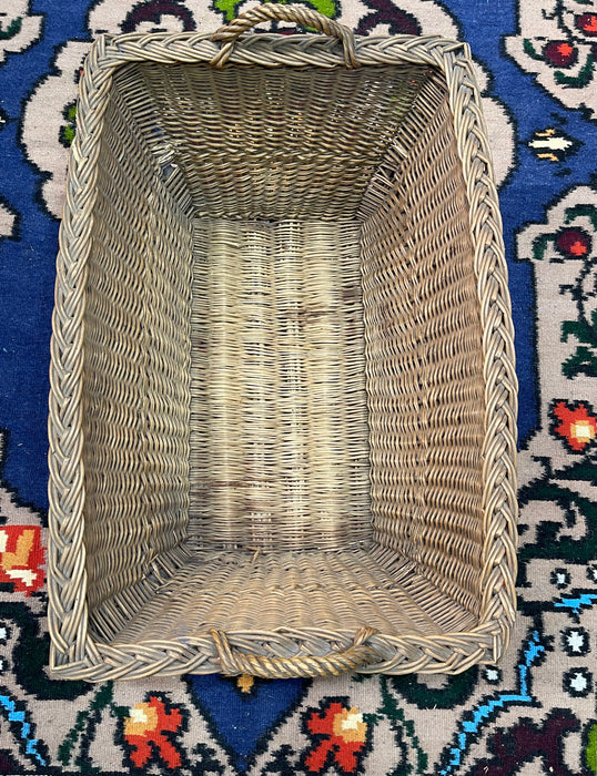 Vintage  Belgian Wicker Bakers Basket  #6839