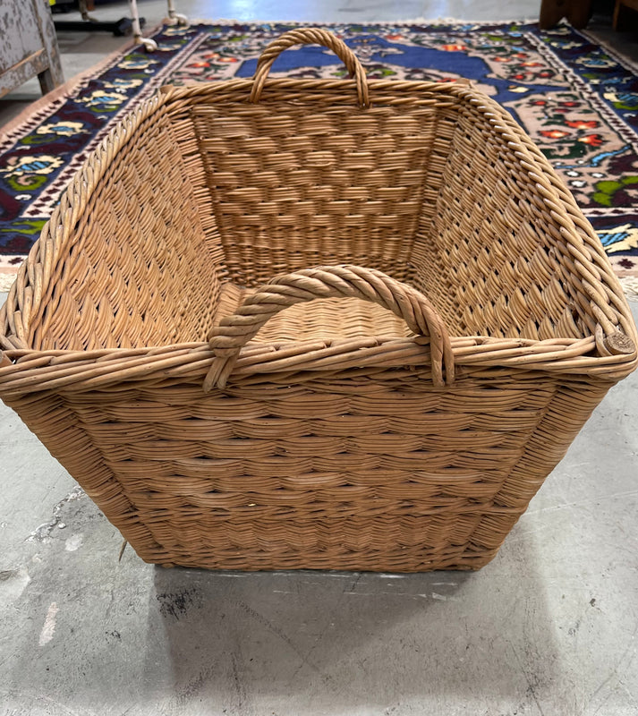 Vintage  Belgian Wicker Bakers Basket  #6840