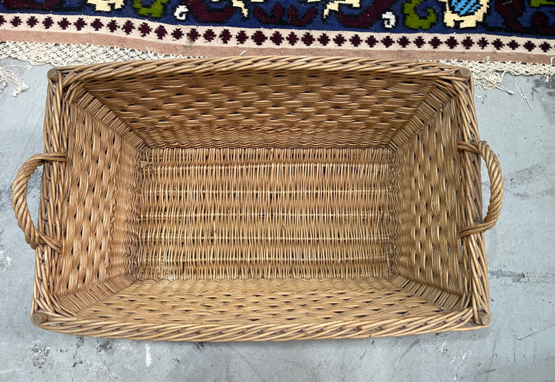 Vintage  Belgian Wicker Bakers Basket  #6840