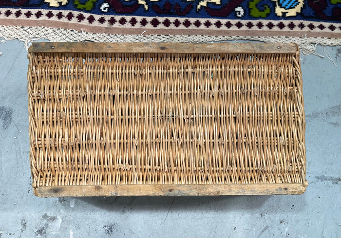 Vintage  Belgian Wicker Bakers Basket  #6840