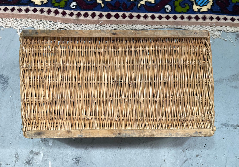 Vintage  Belgian Wicker Bakers Basket  #6840