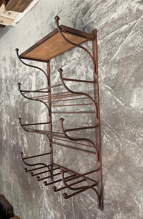 Vintage European Metal Wall Rack  #6846
