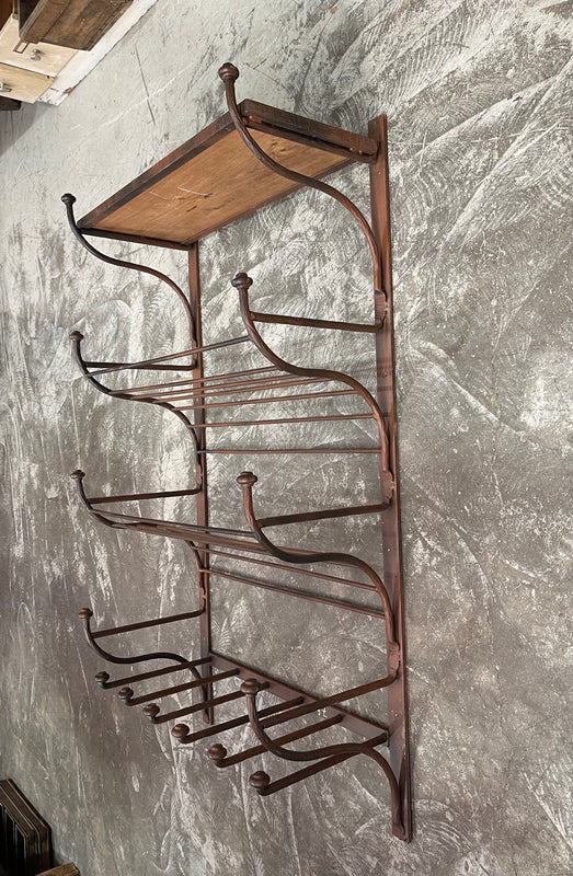 Vintage European Metal Wall Rack  #6846