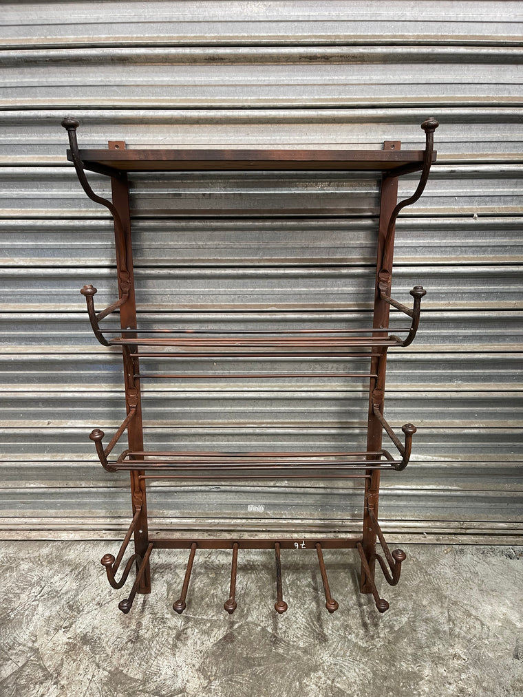 Vintage European Metal Wall Rack  #6846