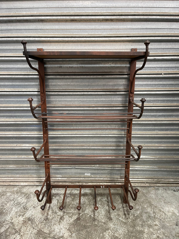 Vintage European Metal Wall Rack  #6846