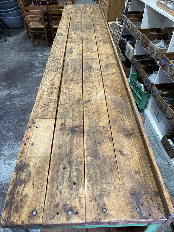 Vintage Industrial European Workbench  #6849