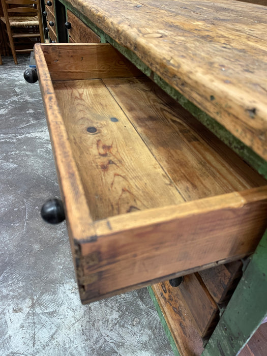Vintage Industrial European Workbench  #6849