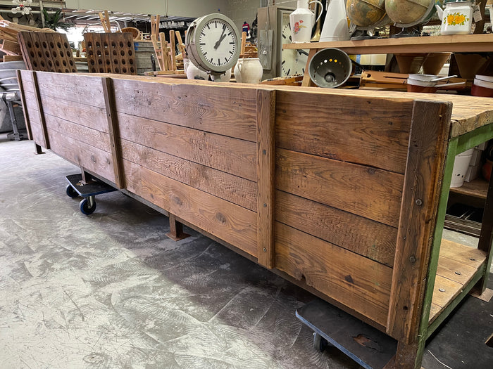 Vintage Industrial European Workbench  #6849