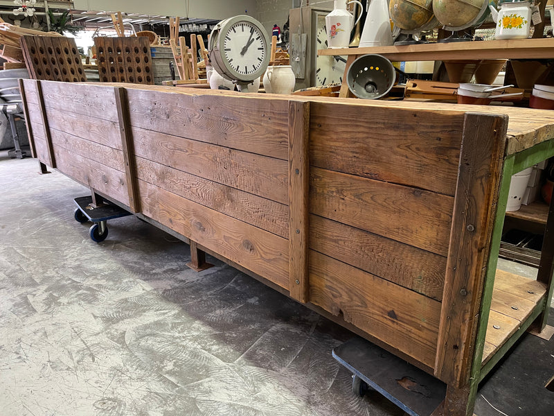 Vintage Industrial European Workbench  #6849