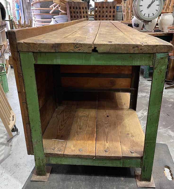 Vintage Industrial European Workbench  #6849