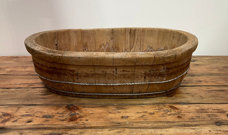 Vintage Oval Wooden  Bowl  #6850