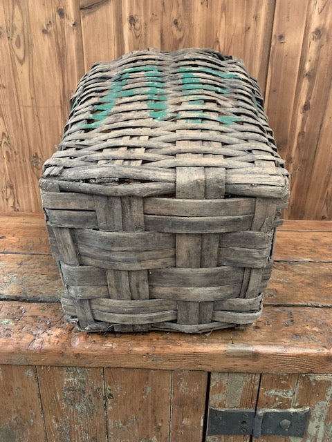 Rustic  French Woven Cleft Oak Grape Harvesting Basket  #5457