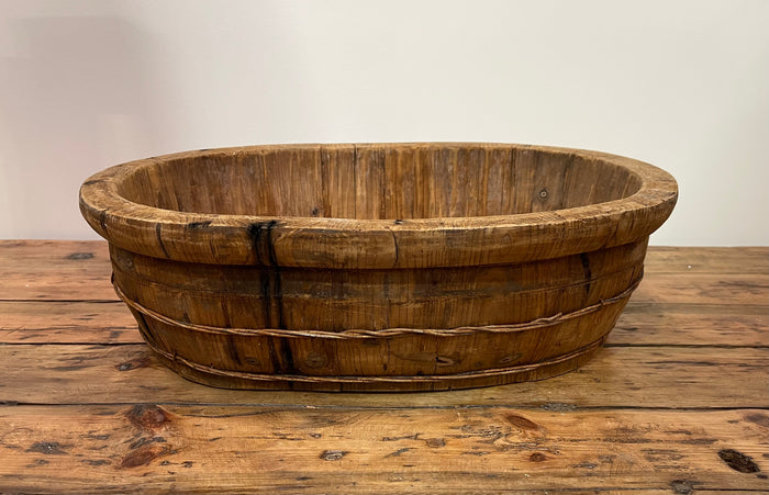 Vintage Oval Wooden  Bowl  #6851