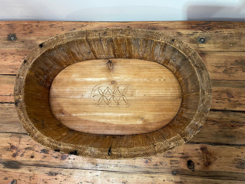 Vintage Oval Wooden  Bowl  #6851