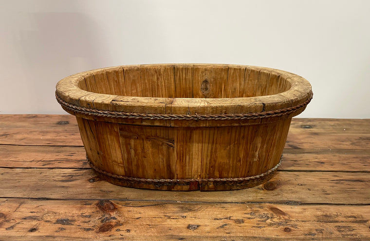 Vintage Oval Wooden  Bowl  #6852