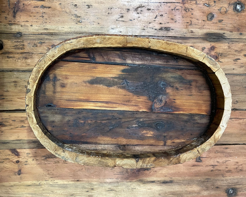 Vintage Oval Wooden  Bowl  #6852