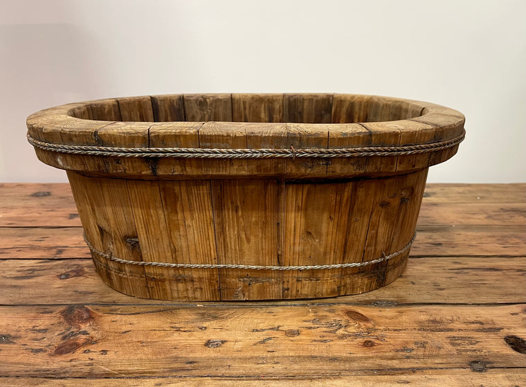 Vintage Oval Wooden  Bowl  #6853