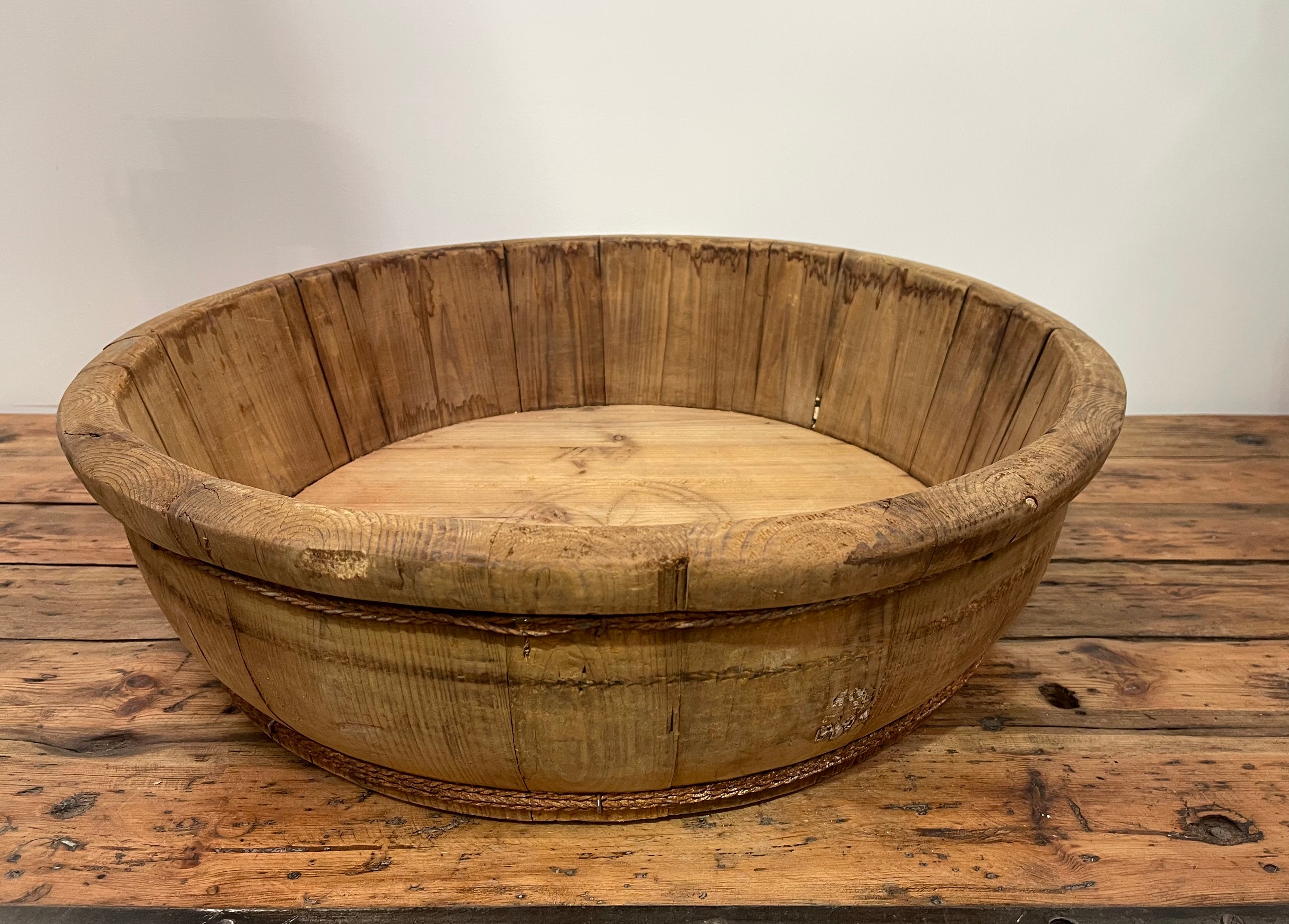 Vintage Round Wooden  Bowl  #6854
