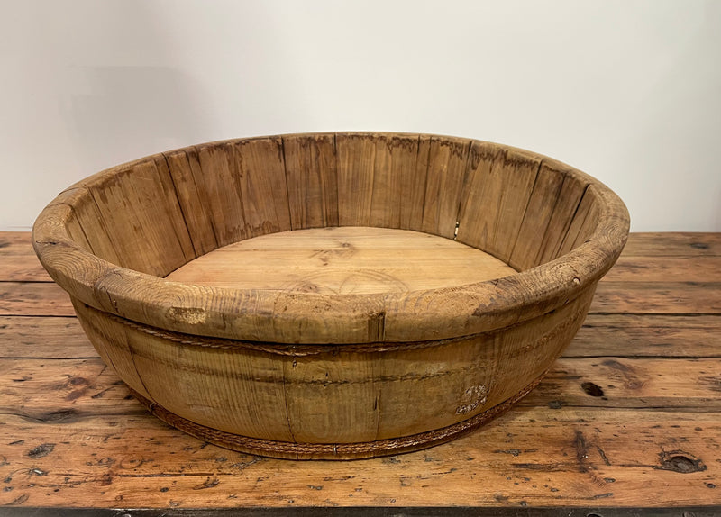 Vintage Round Wooden  Bowl  #6854