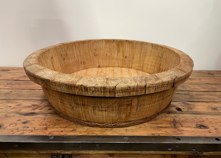 Vintage Round Wooden  Bowl  #6855
