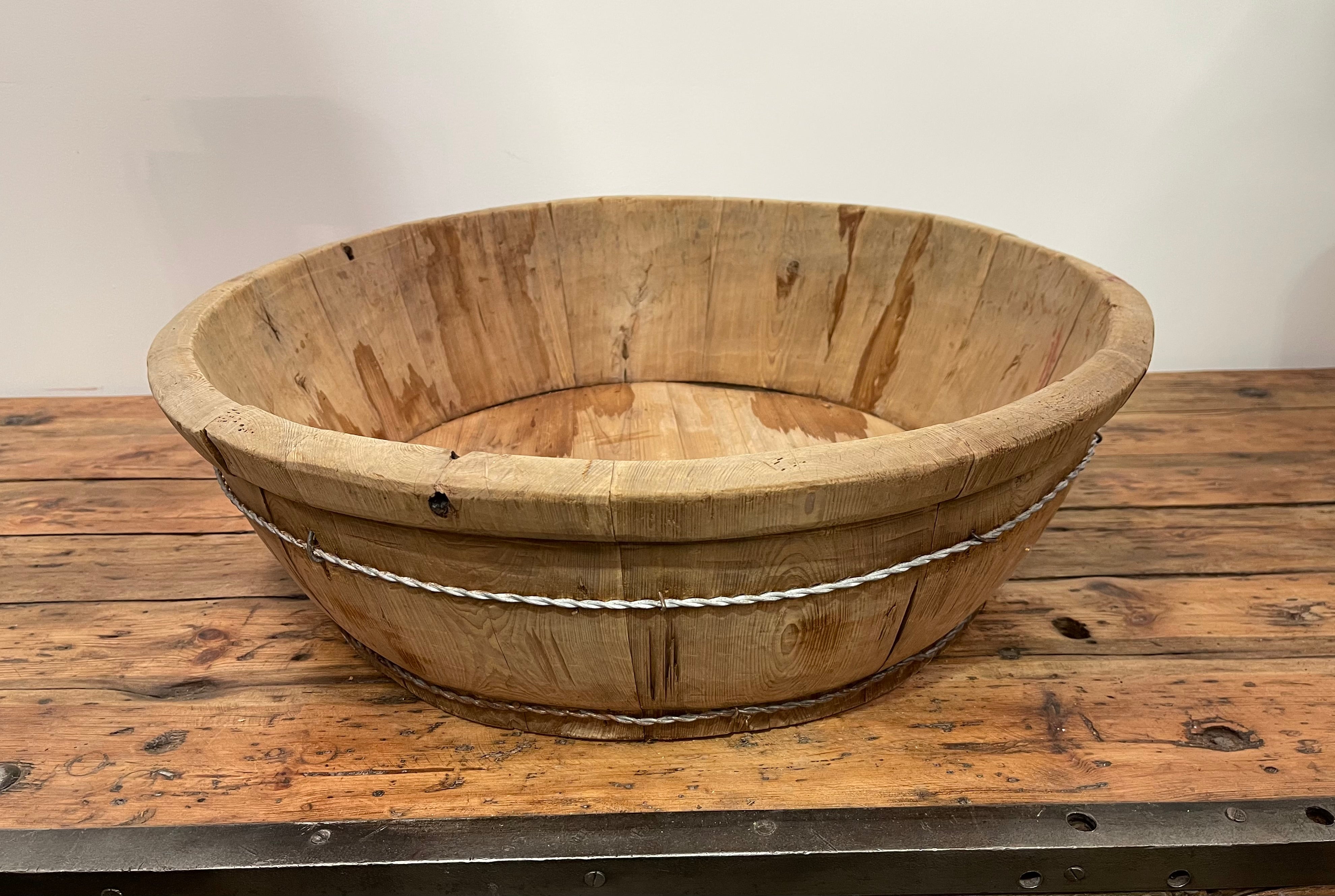 Vintage Round Wooden  Bowl  #6856