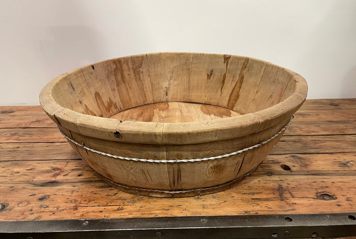 Vintage Round Wooden  Bowl  #6856