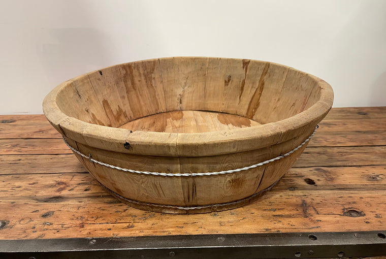 Vintage Round Wooden  Bowl  #6856