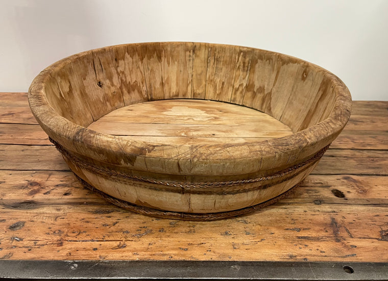 Vintage Round Wooden  Bowl  #6857