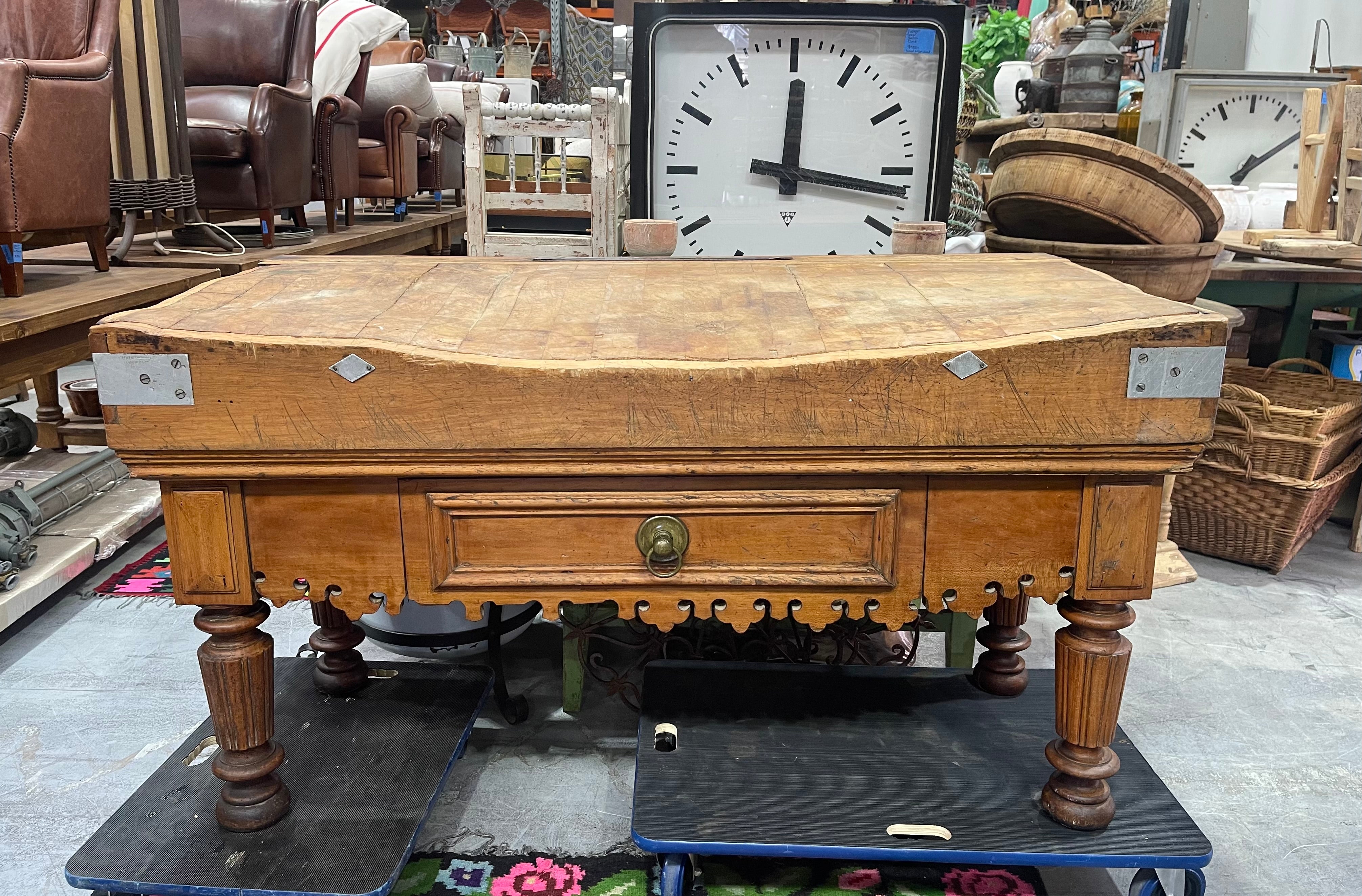 Vintage / Rustic  French Butchers Block #6860