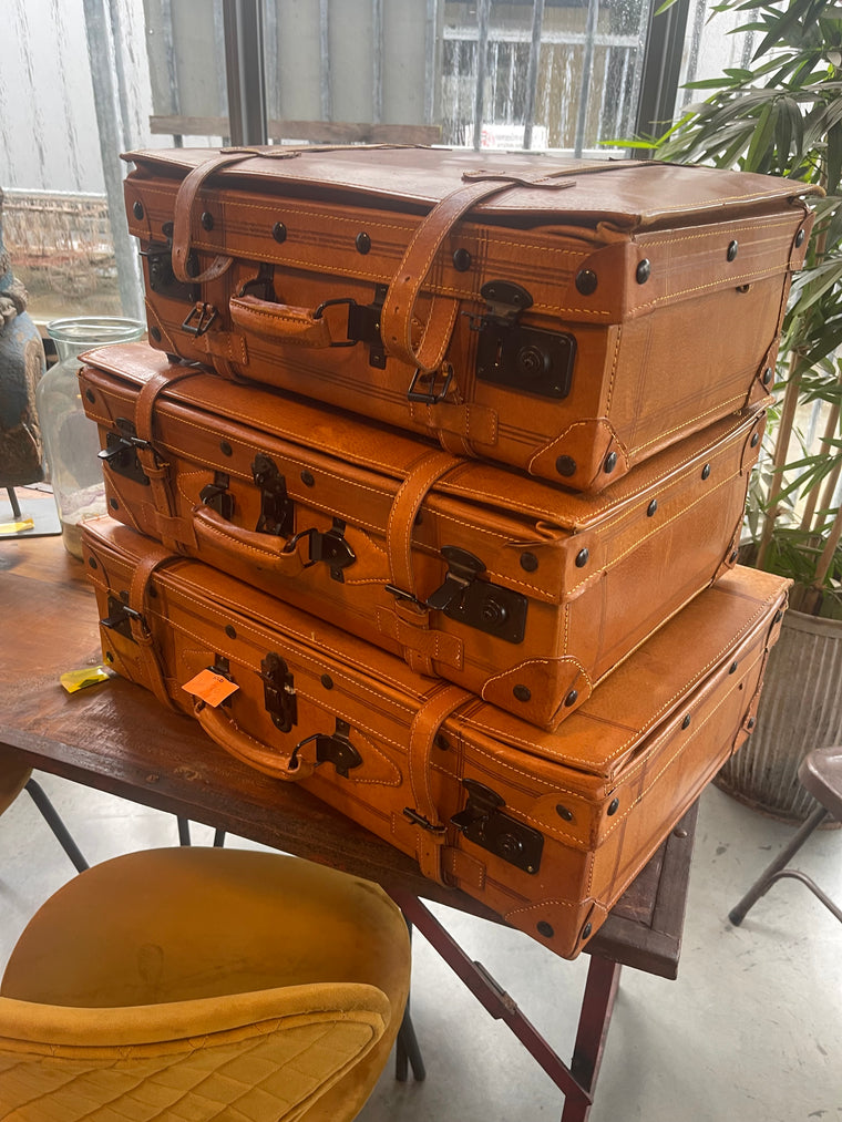 Vintage Leather Suitcases  #5854