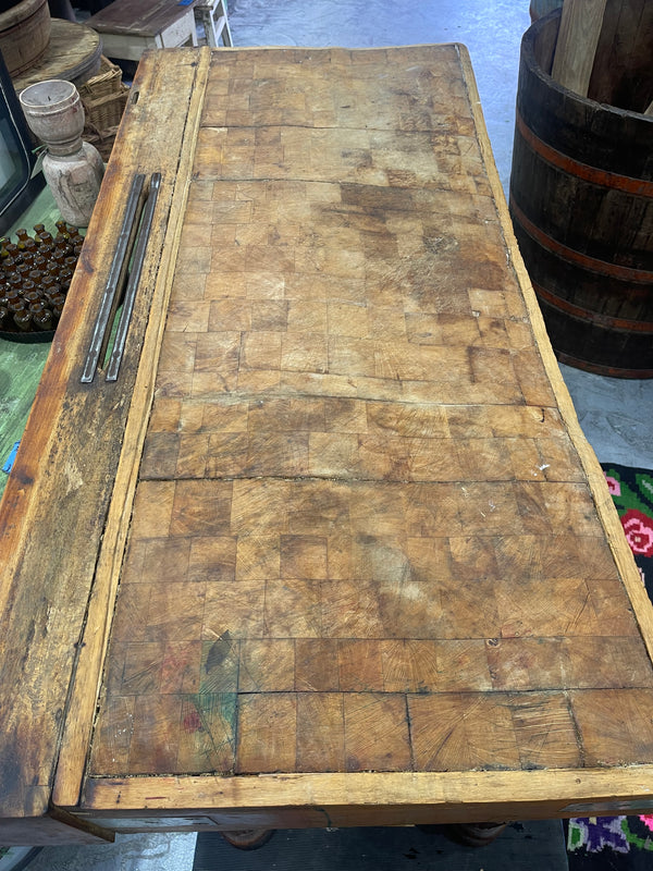Vintage / Rustic  French Butchers Block #6860