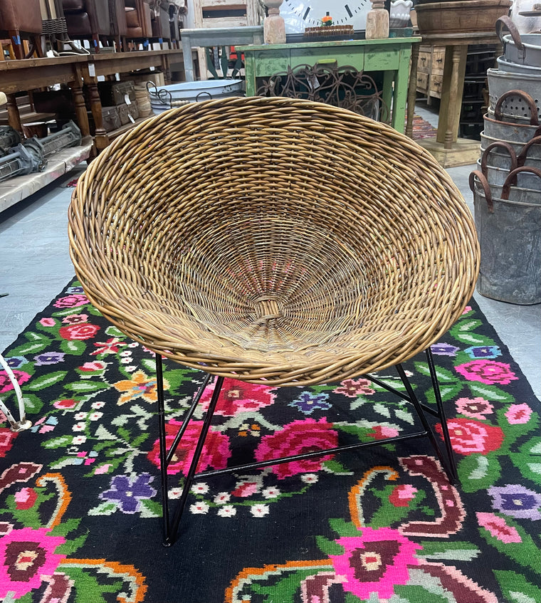 Vintage  Cane / Wicker  Basket Chair #6861